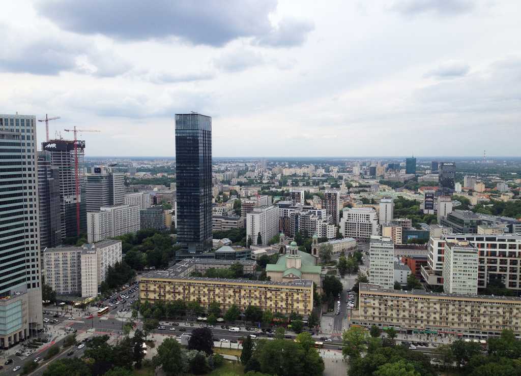 Vistas de Varsovia desde la planta 30 del Palacio de la Cultura y las Ciencias.