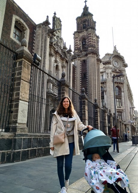 En nuestro recorrido de 3 días por Ciudad de México utilizamos principalmente el carrito de bebé o carriola.