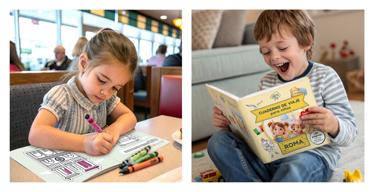 Diario de viaje para niños.